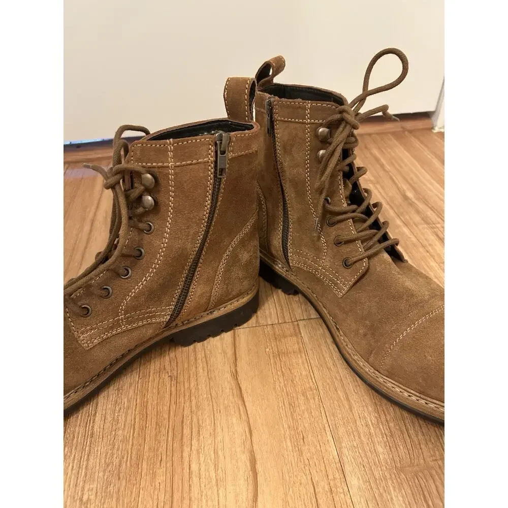 Frye Russell Chukka Tan Suede Leather Boots Men Sz 12 Lace Up Stylish Durable